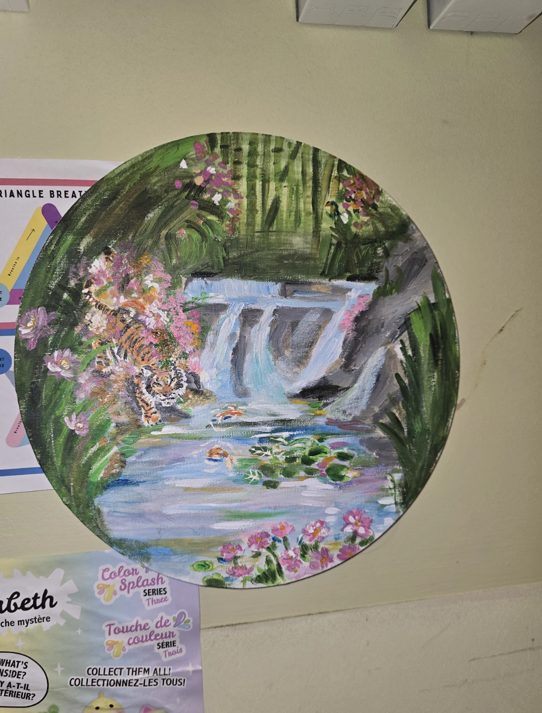 Circular Tiger and Waterfall Painting - photo 3