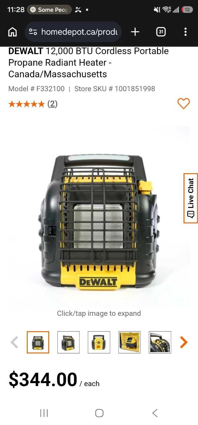 DEWALT 12,000 BTU Cordless Propane Radiant Heater - photo 2