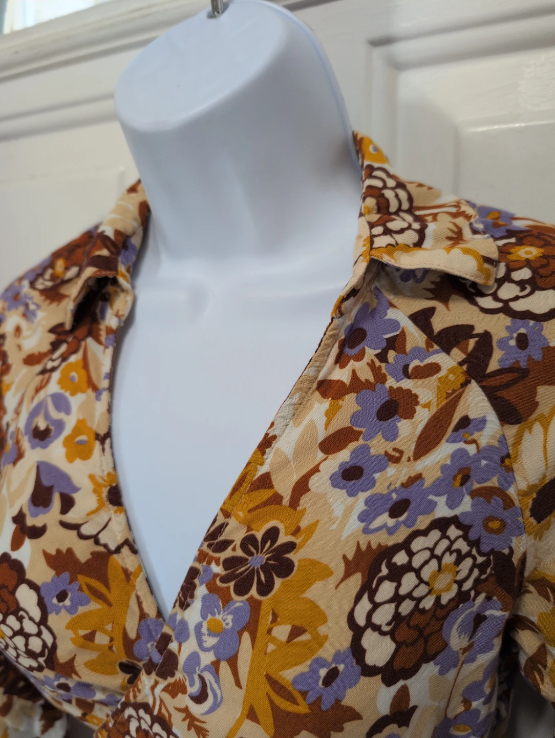 Floral Print Wrap Long Sleeve Top - photo 3