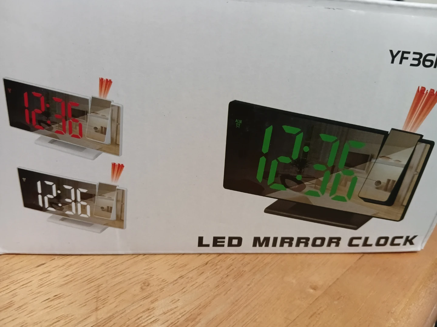YF361 LED Mirror Clock with Projection - photo 2