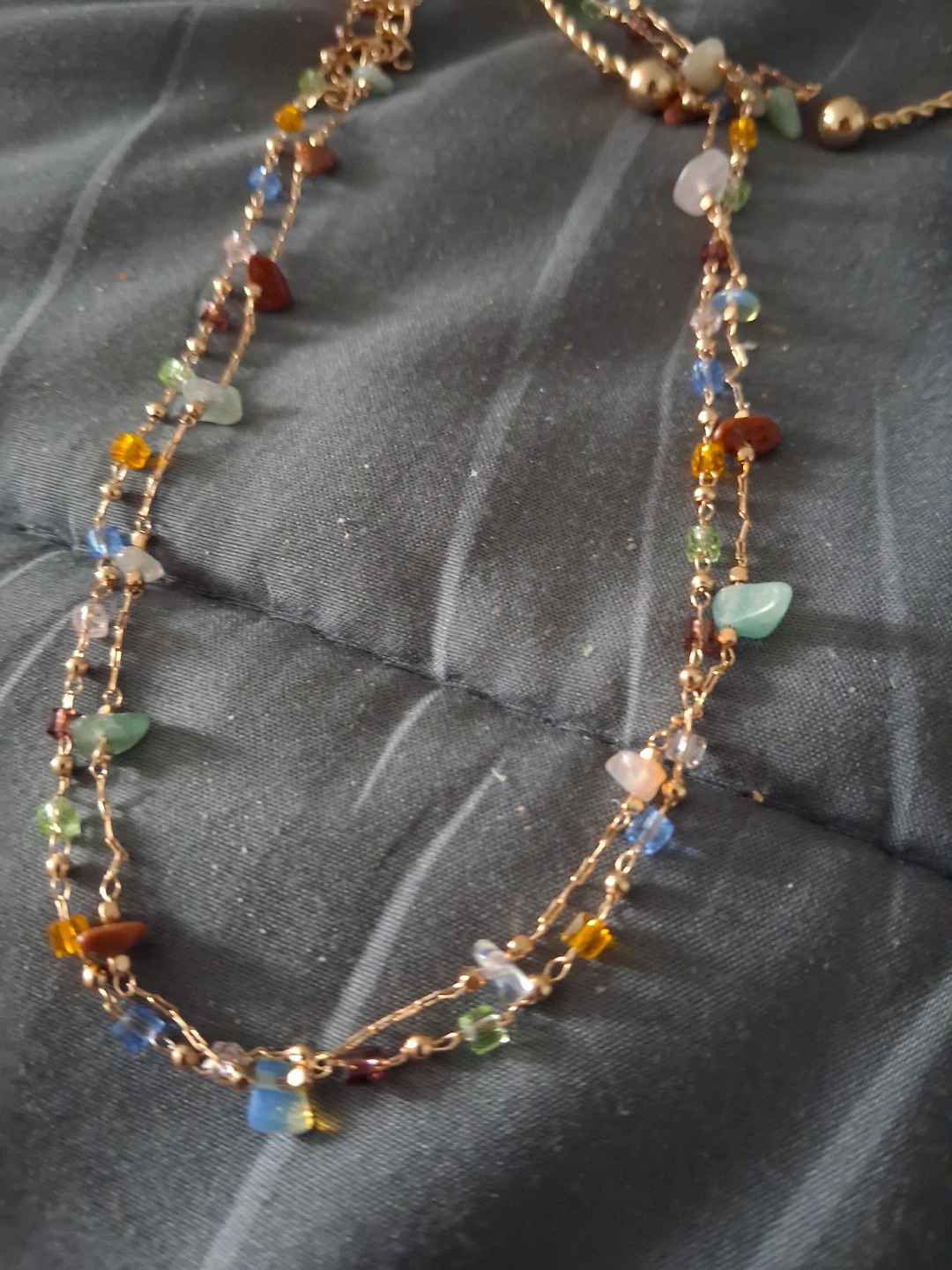 Multicoloured Stone Bead Necklace - photo 2