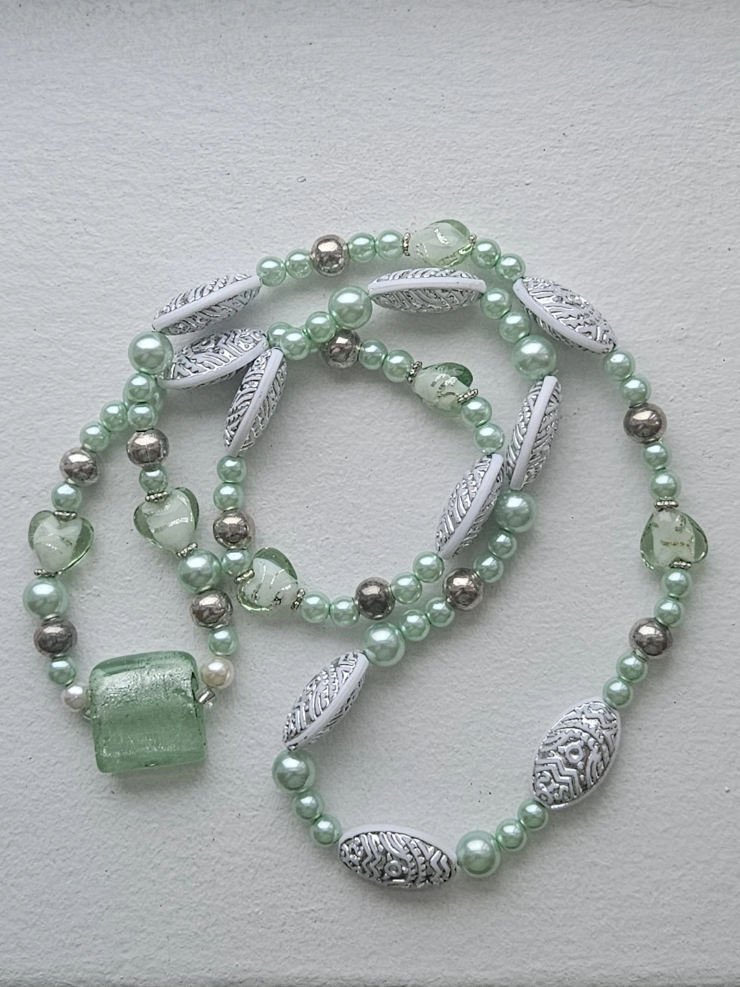 Light Green Beaded Necklace