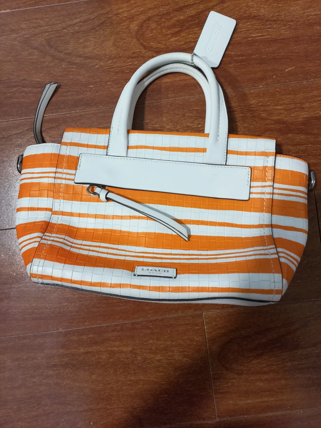 Authentic Y2K Coach Bleecker Embossed woven leather mini Riley