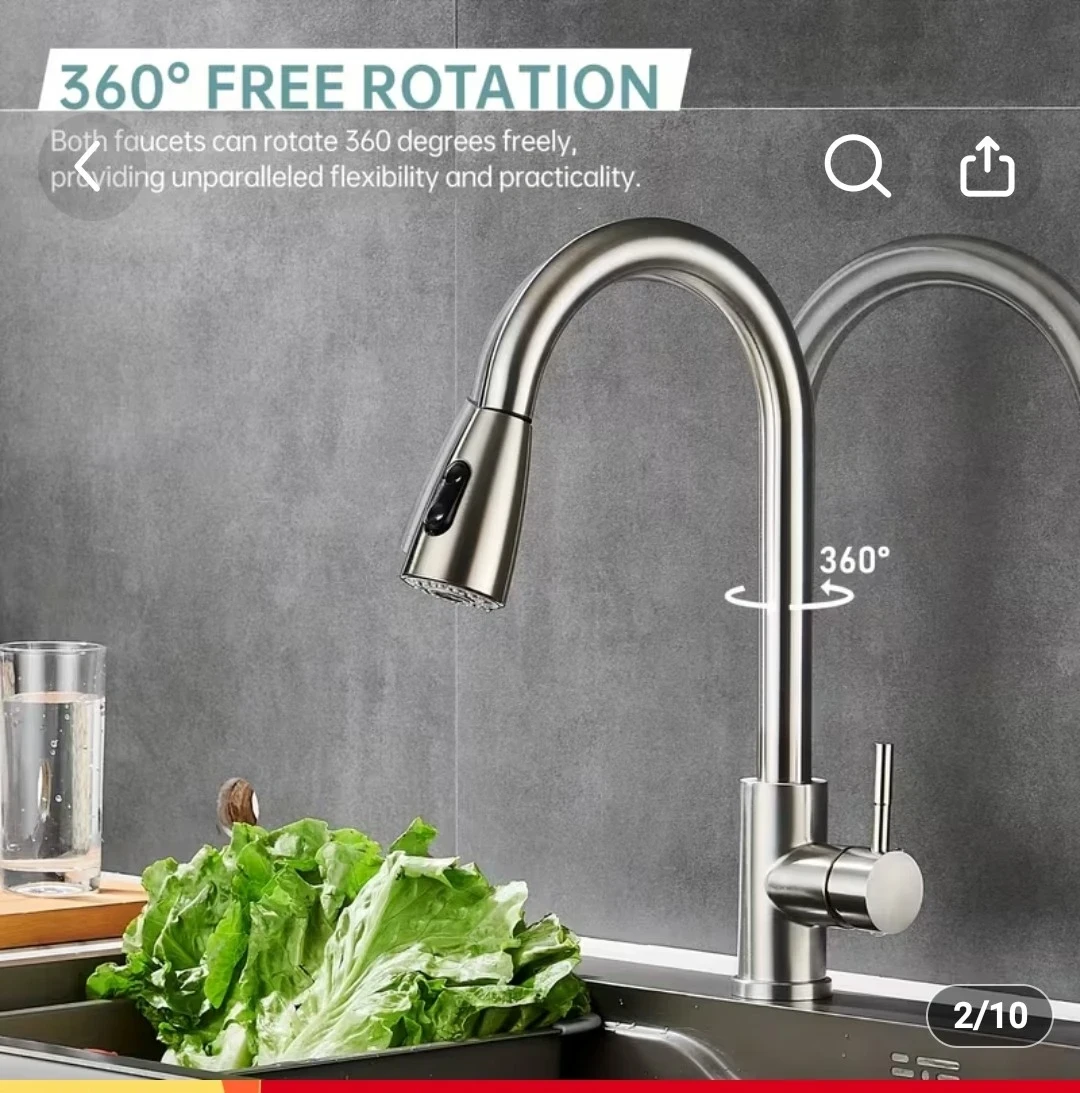 Kitchen faucet with pull down spray