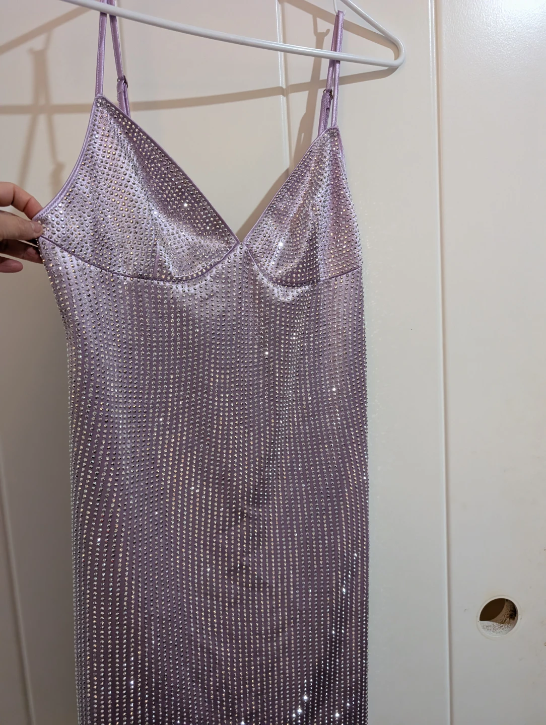 Lilac Rhinestone Mini Dress - photo 2