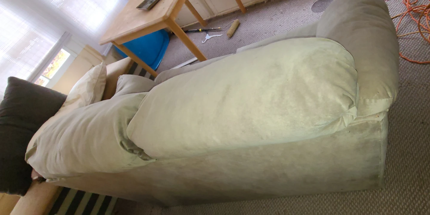 Beige two-seater sofa - photo 3
