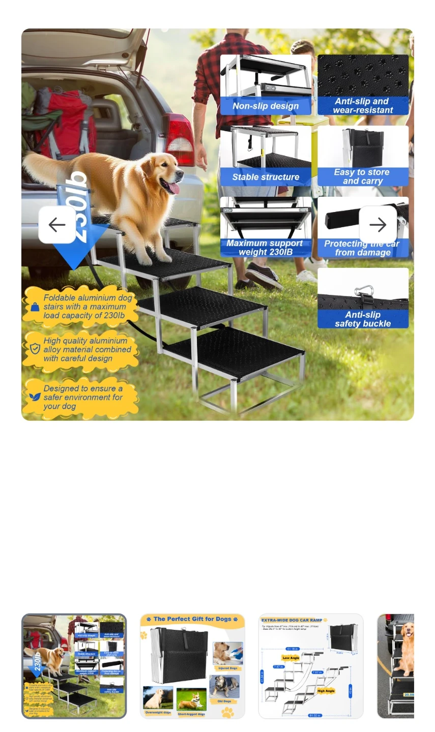 DeerGym Heavy Duty Foldable Dog Stairs for Large Dogs - photo 5
