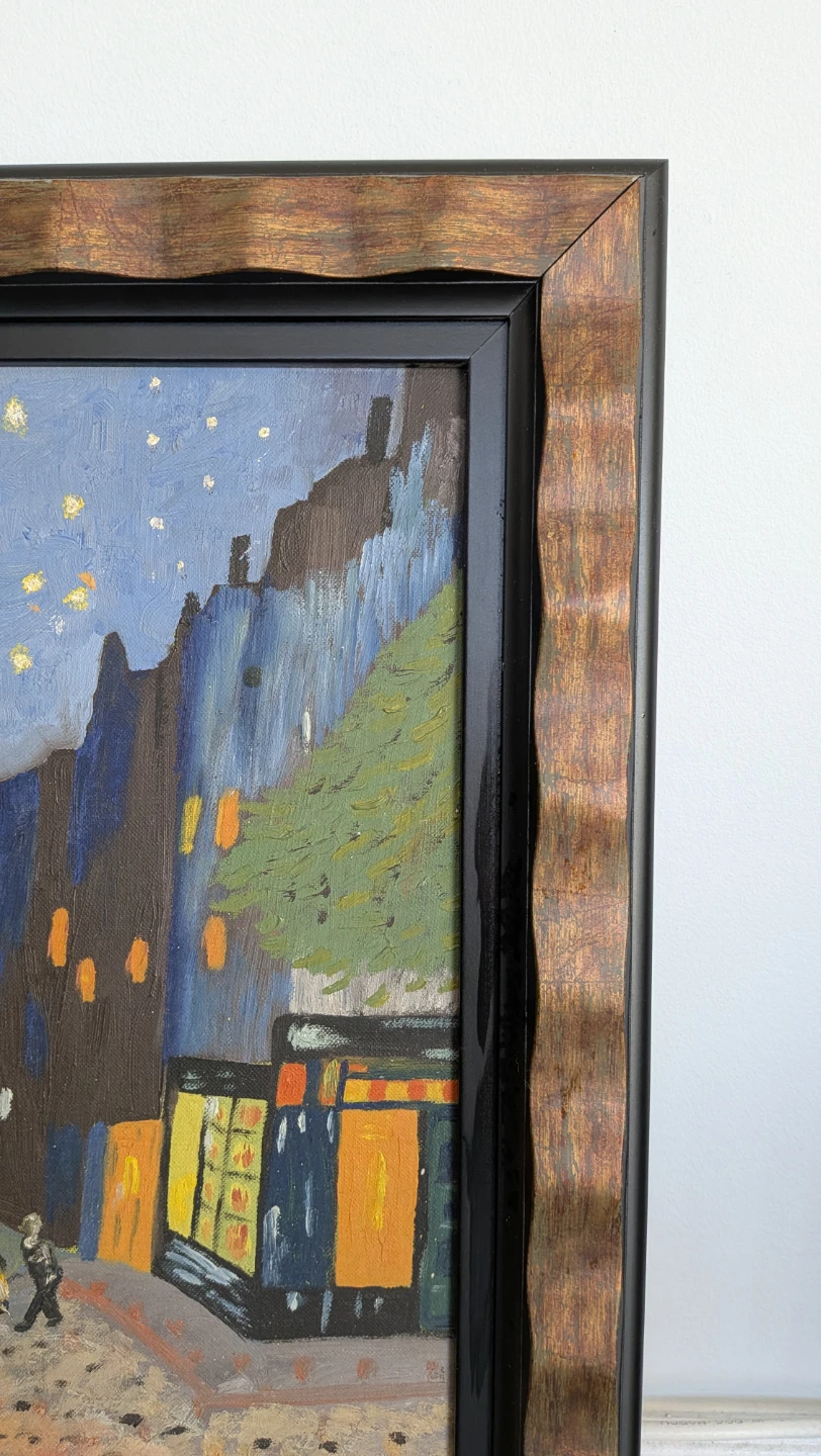 Celadon Framed Cafe Terrace at Night Art Print - photo 4