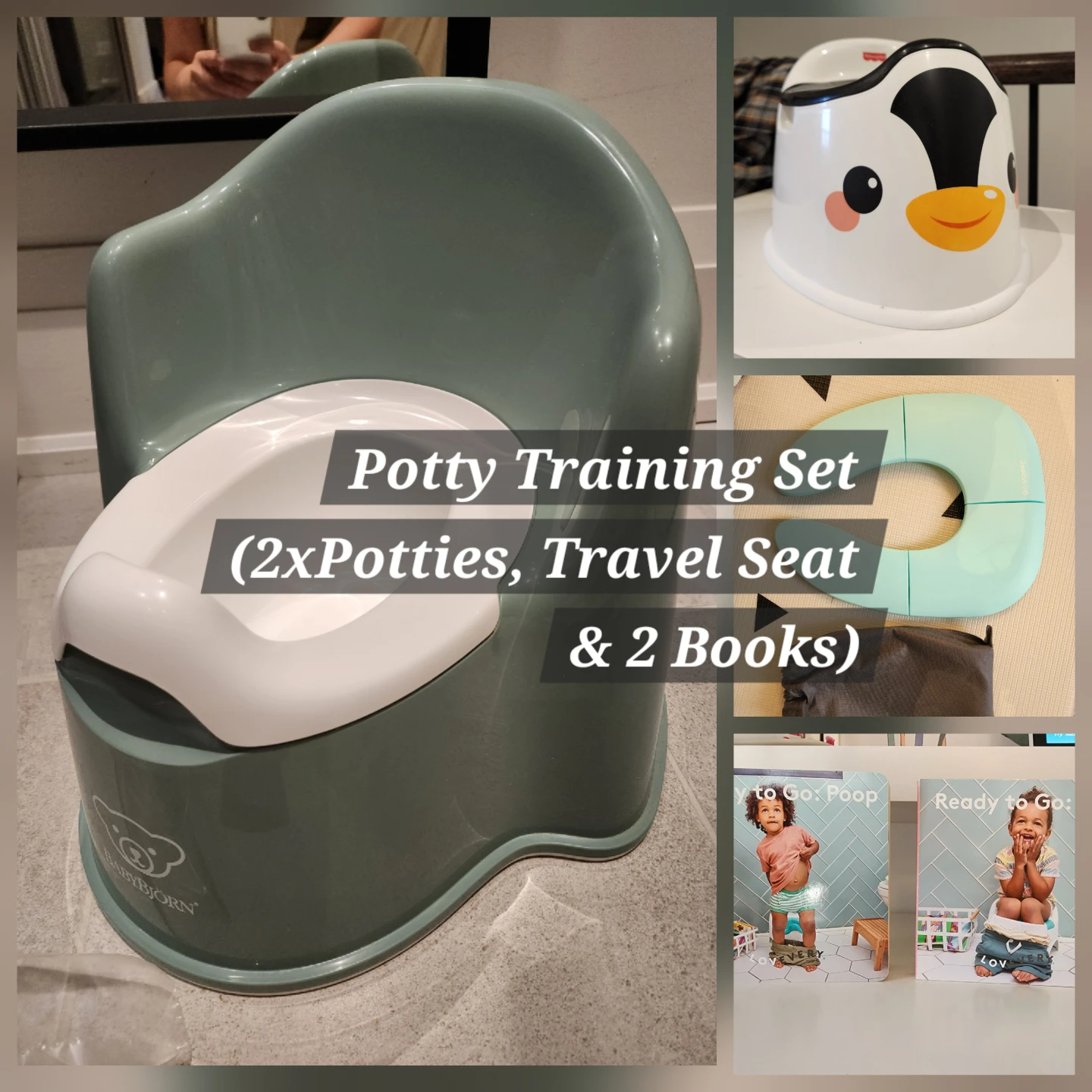 Toddler Potty Training Set (Potties, Travel Seat & Books)