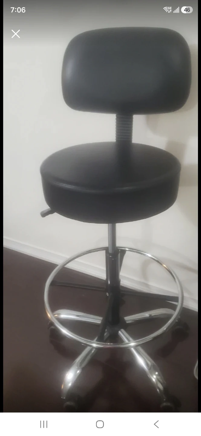 Black Adjustable Swivel Stool