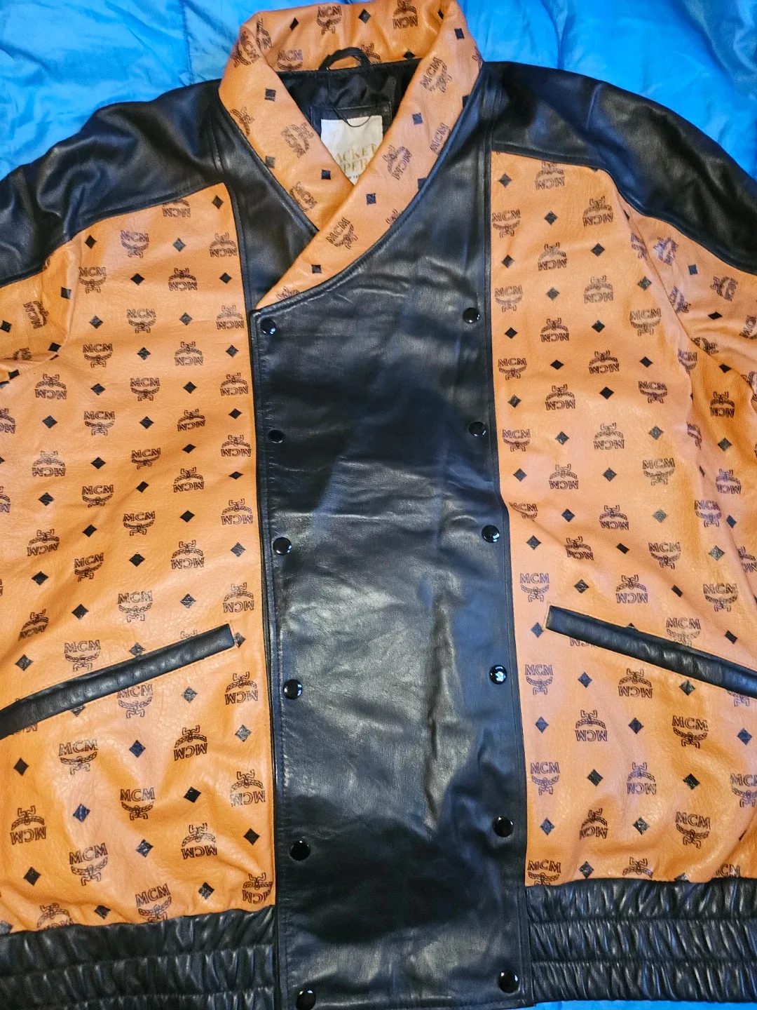 MCM Visetos Print Leather Bomber Jacket