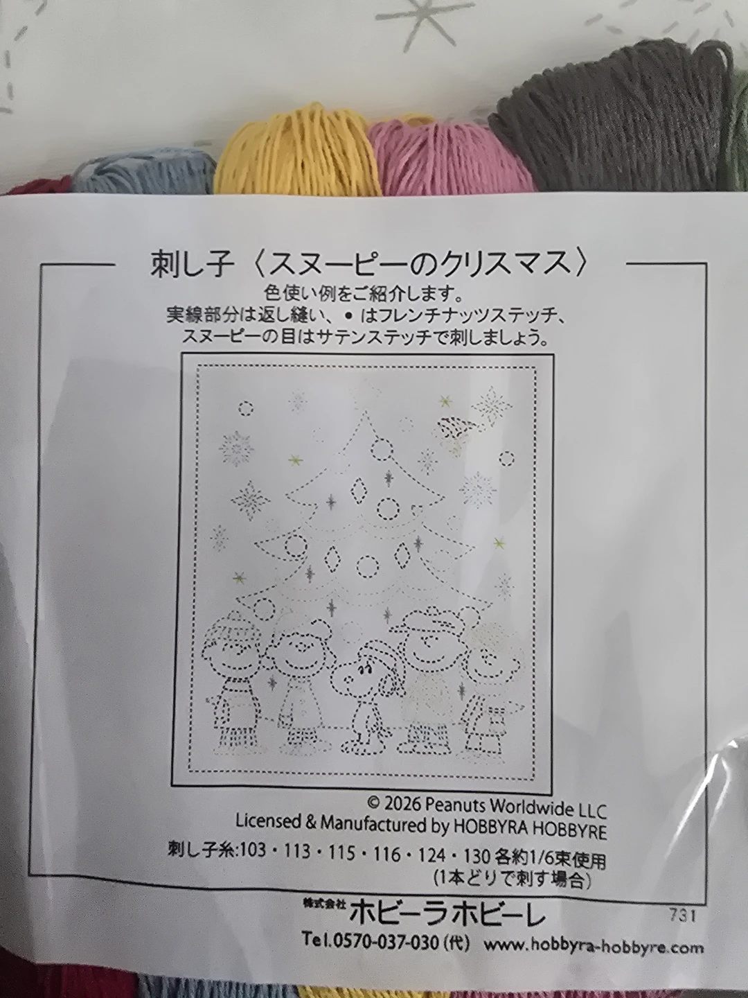 Japan New Snoopy Christmas Peanuts Sashiko Kit