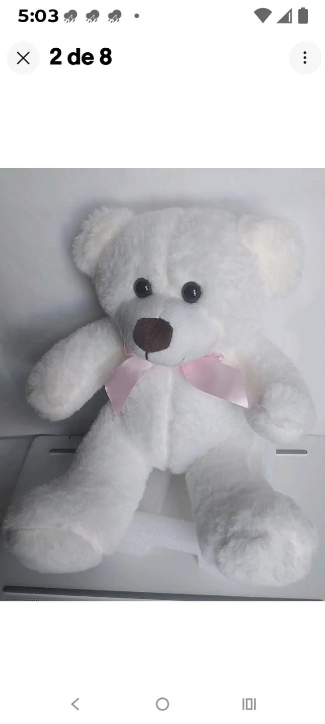 White Plush Teddy Bear - photo 2