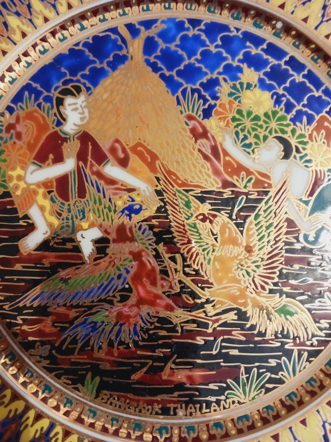 22K Gold Painted Decorative Bangkok Thailand Plate - photo 3