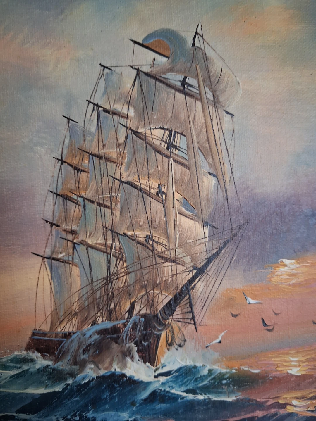 Vintage Preston Willis Nautical Oil Painting - photo 5