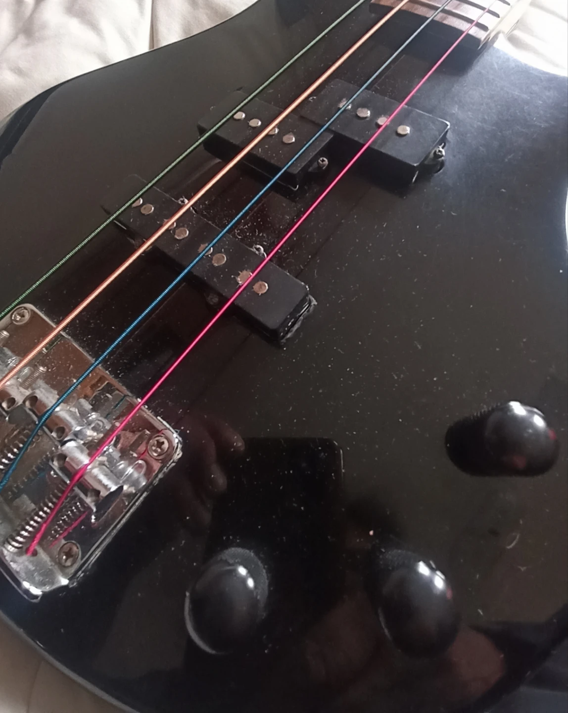 Ibanez 4 string Bass. With 2 pick ups.Brand New color Strings.