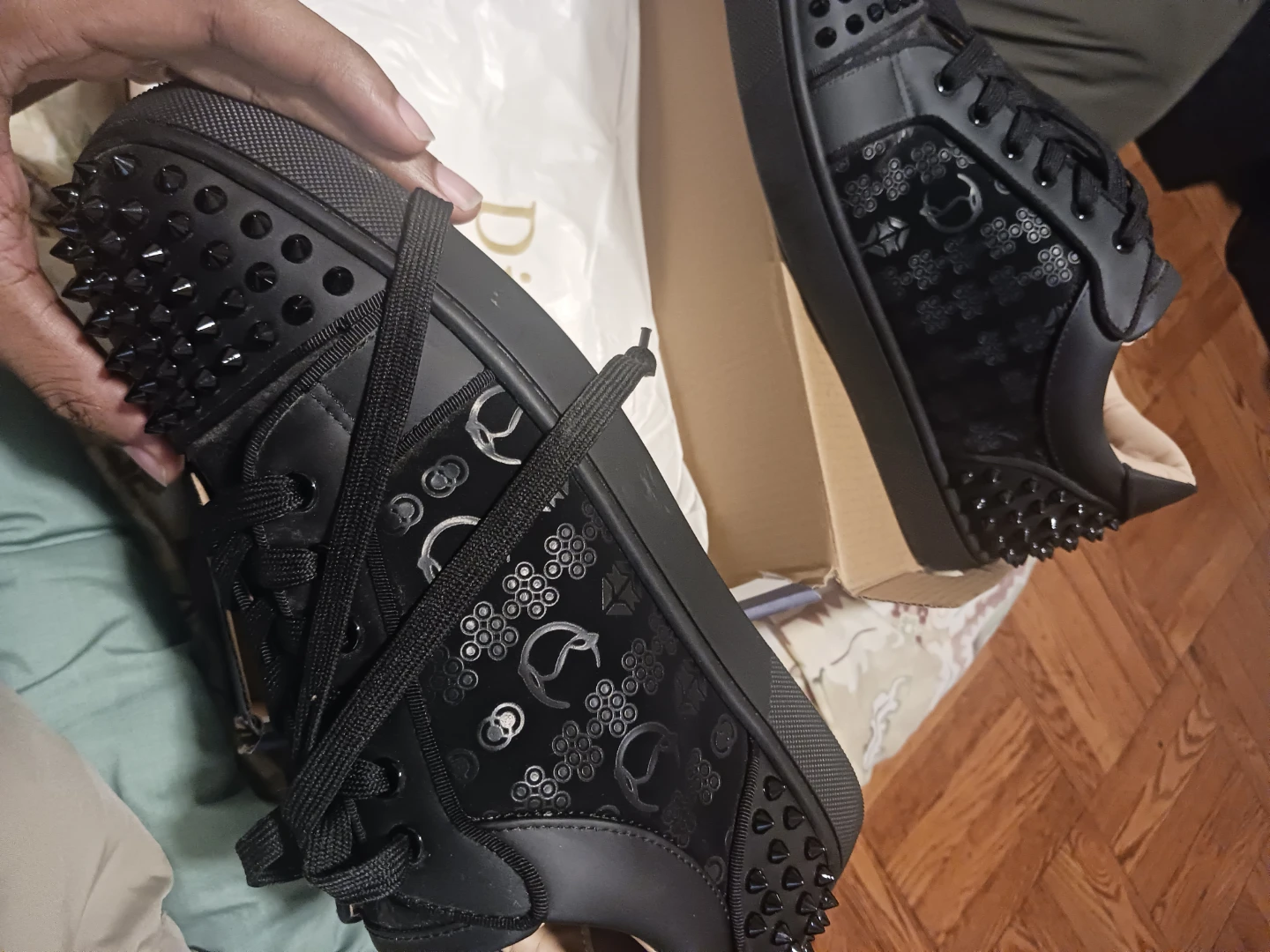 Christian Louboutin Black Spike Sneakers