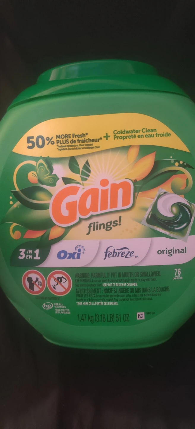 Gain Flings 3-in-1 Original Laundry Detergent Pacs - photo 3