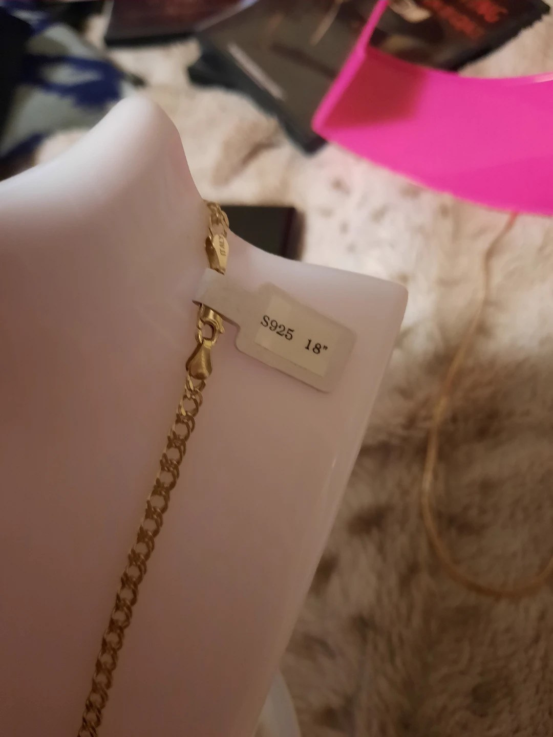 NWT Gold over Sterling Silver curb Chain Necklace 18" - photo 2