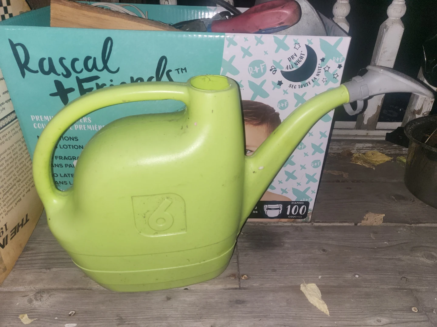 Green Plastic Watering Can