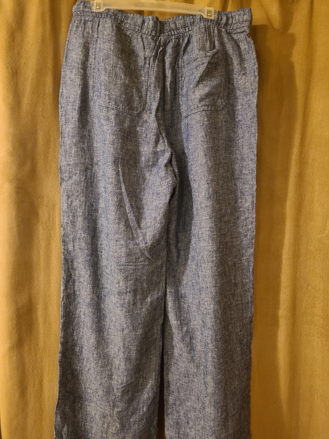 Blue Linen Blend Drawstring Pants size L tall - photo 2