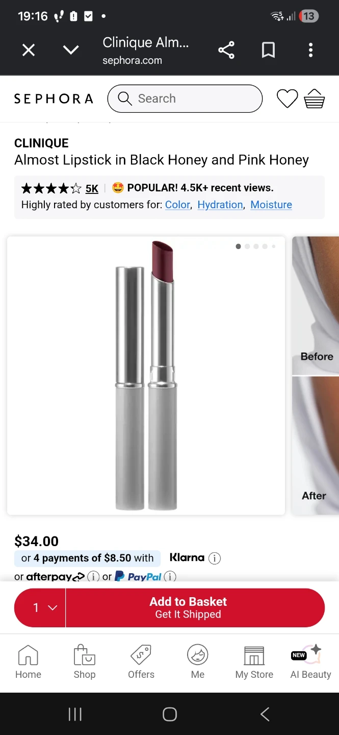 Clinique Almost Lipstick in Black Honey