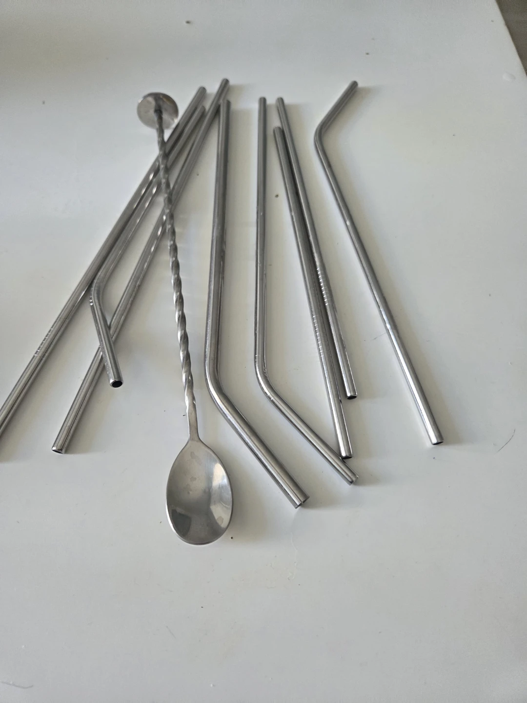Set of 7 Stainless Steel Straws and Stirring Spoon - photo 3