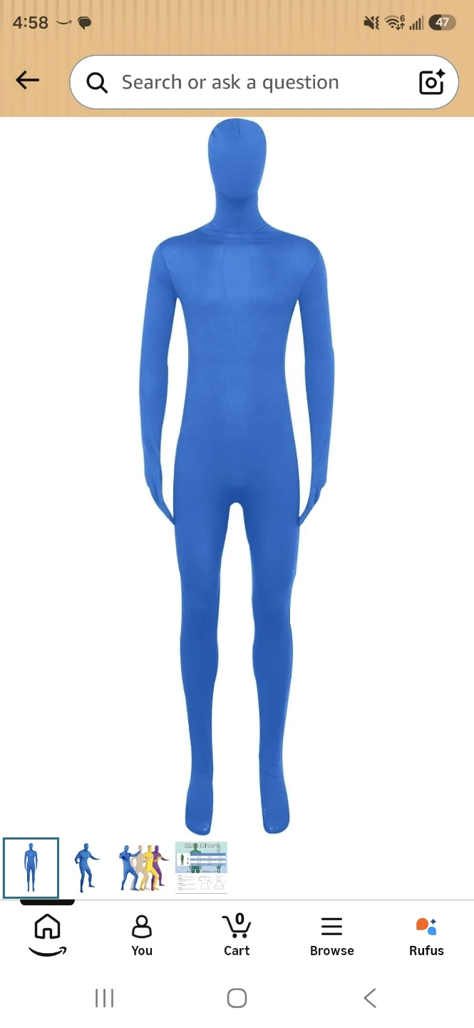 Blue Full Body Spandex Zentai Suit