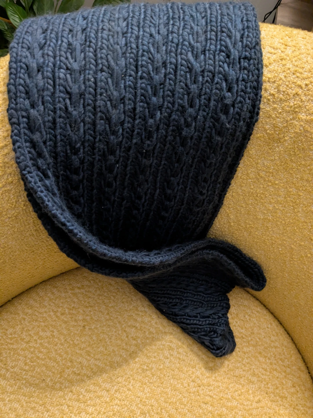 Navy Cable Knit Scarf - photo 4