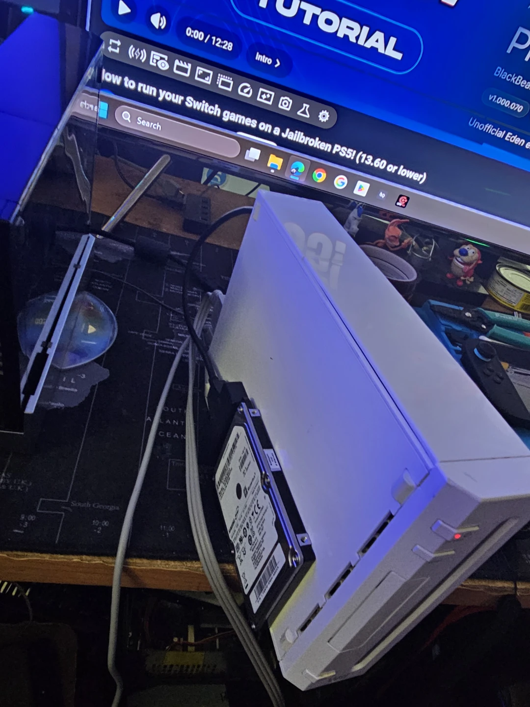 Modded Nintendo Wii Console with antenna NO CABLES - photo 3