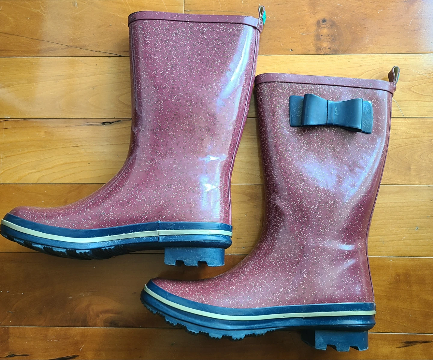 Girls glittery rubber rain boots size 4 - photo 2