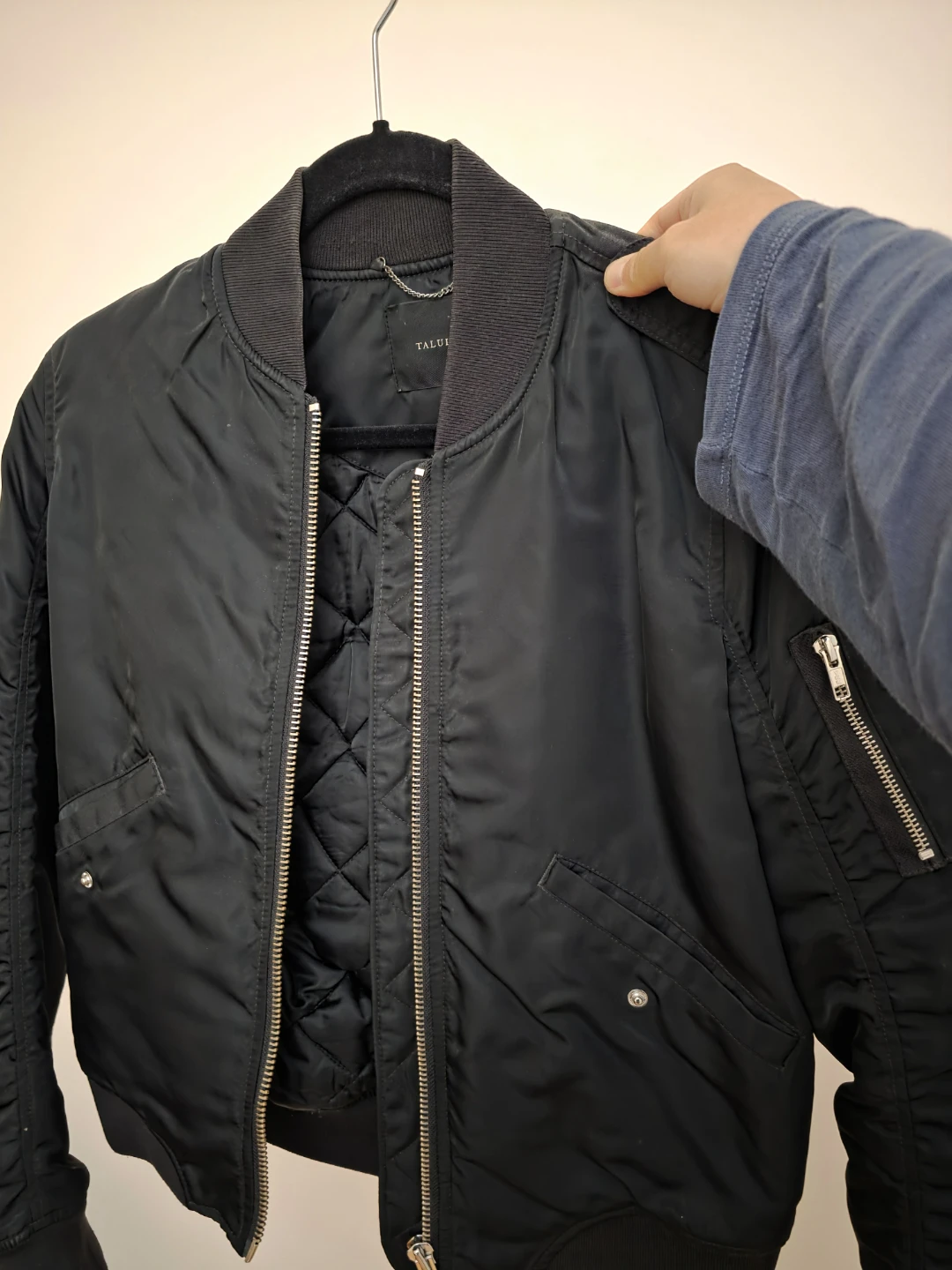 Aritzia Talula Black Bomber Jacket