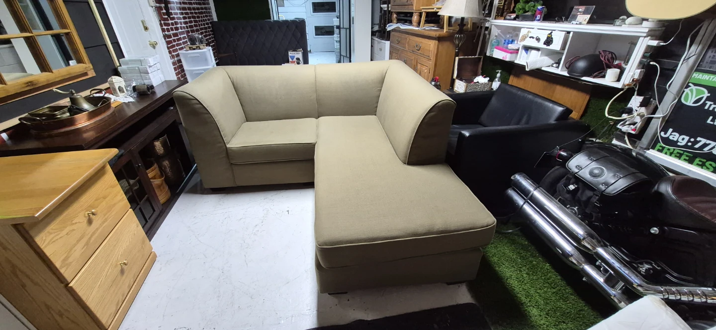 Beige Sectional Sofa with Chaise