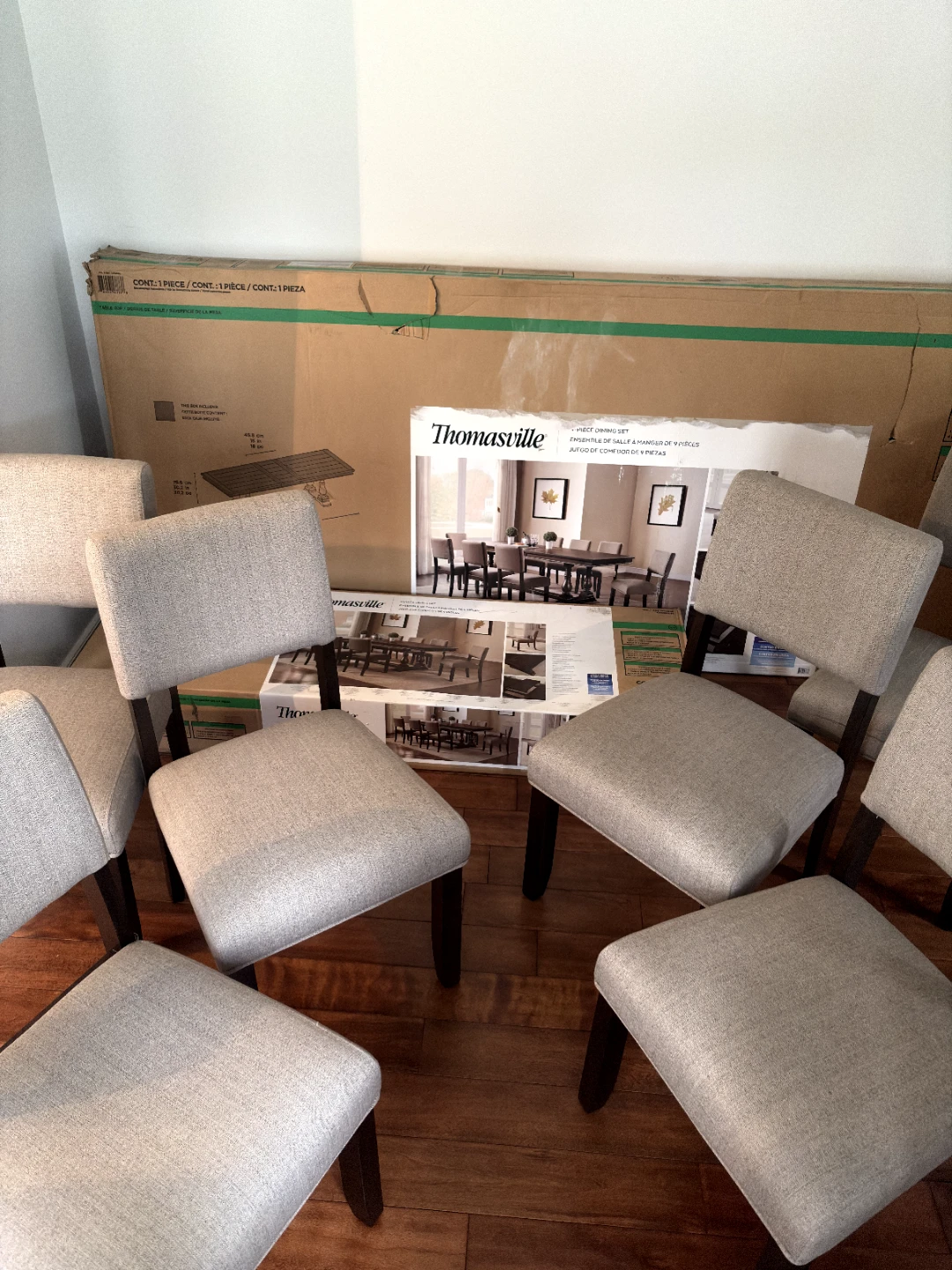 New Extendable Dining Table + 8 Chairs (6 gently used, 2 new) - photo 2