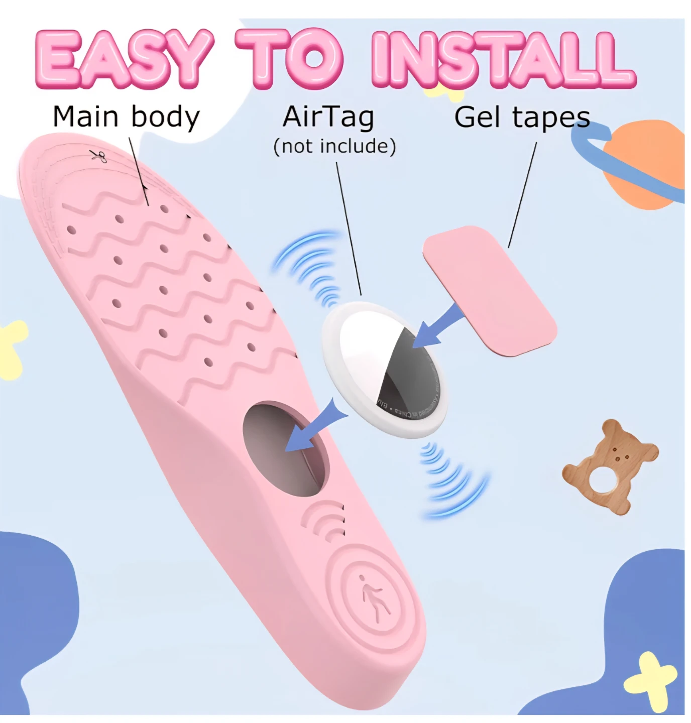 BNIB Kids AirTag Hidden Holder Insoles - Pink - photo 4
