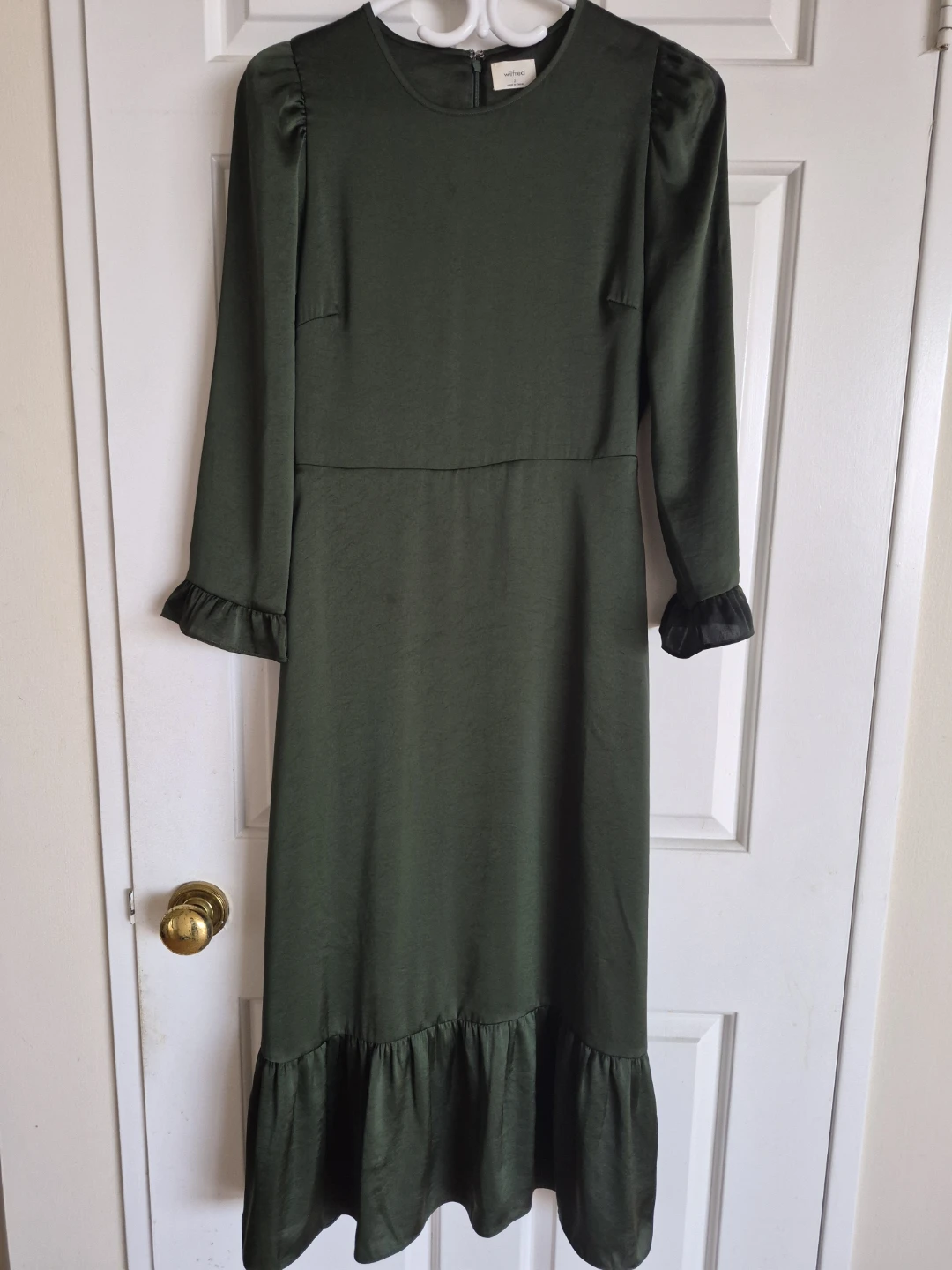 ARITZIA Wilfred Dress Olive Green Size 2