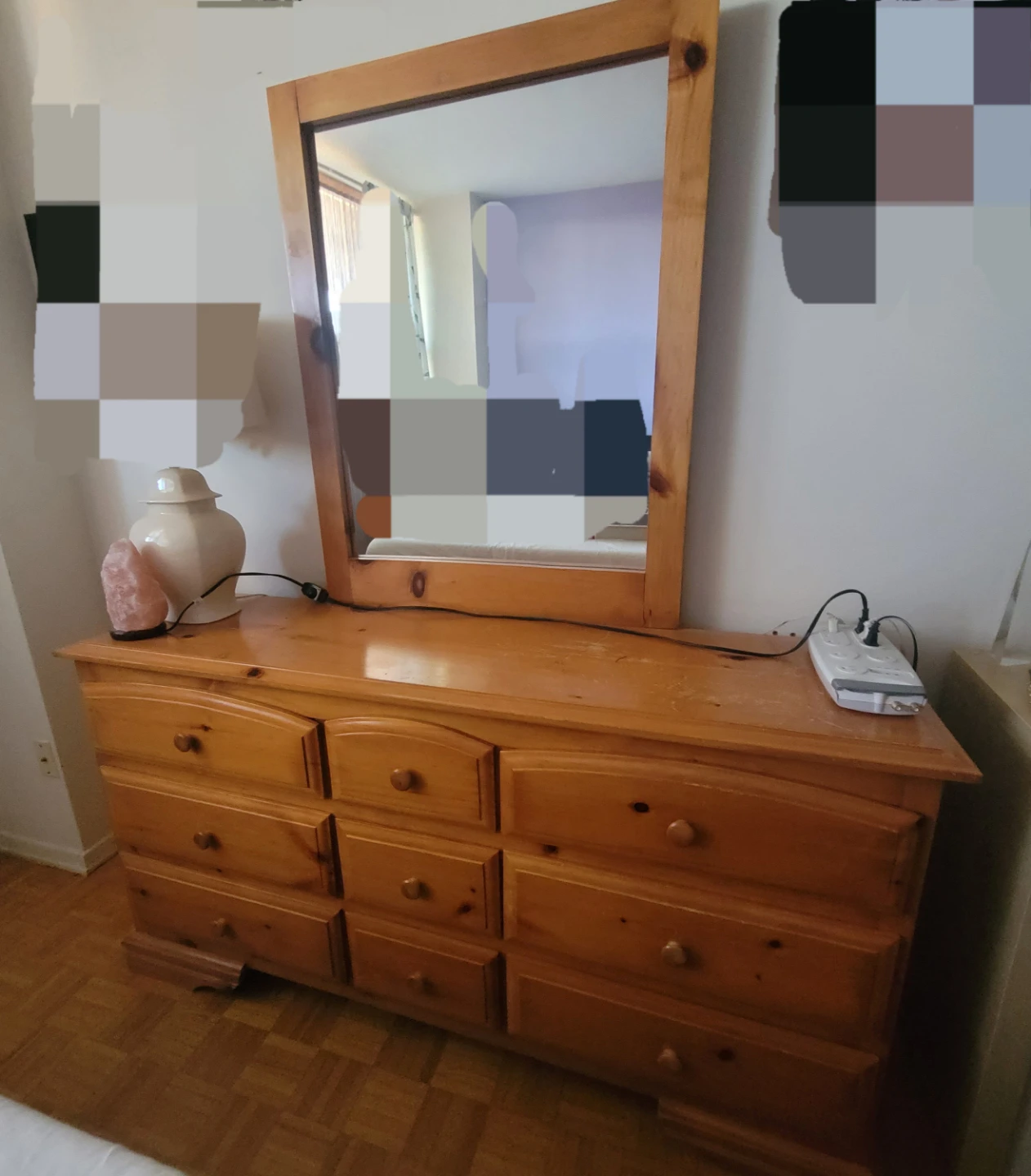 Dresser with mirror ( maple wood)