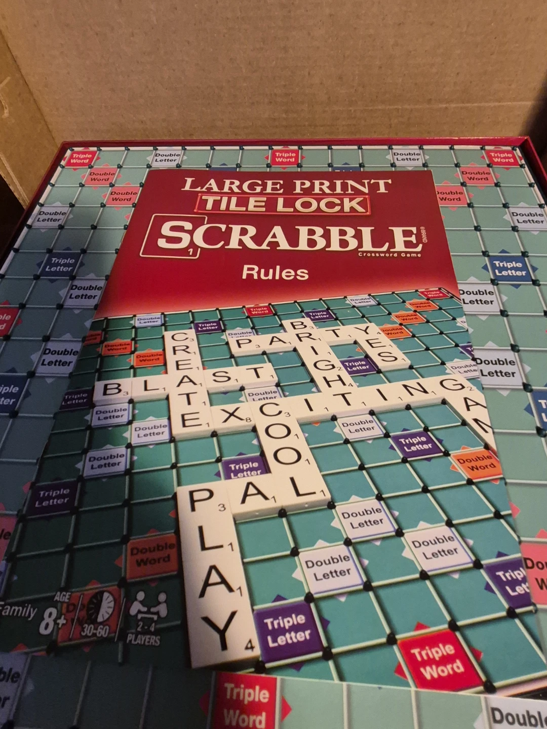 Large Print Tile Lock Scrabble - photo 3