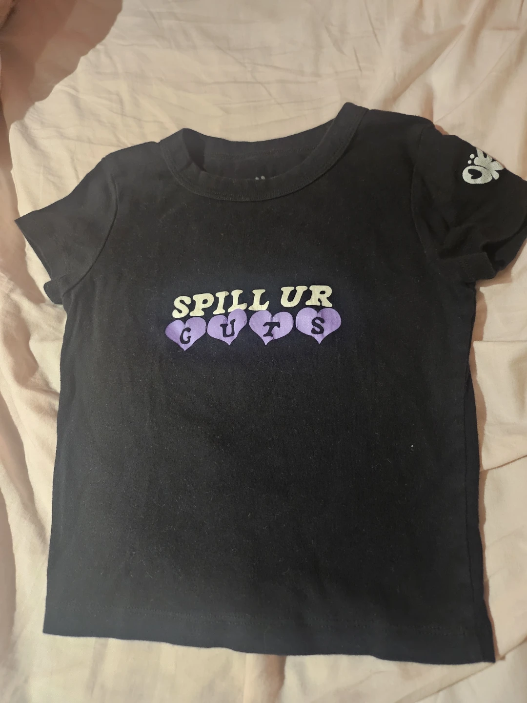 Olivia Rodrigo Guts Black Baby T-Shirt Crop Top