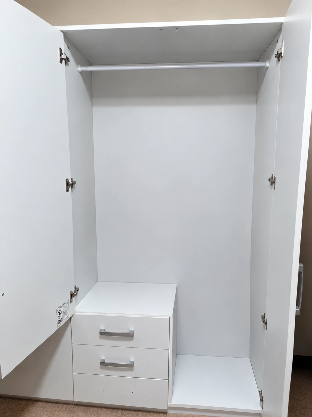 White Wardrobe with Mirror and Drawers - photo 2