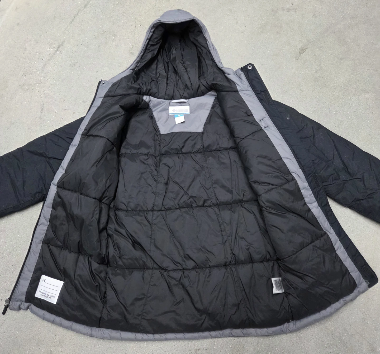 Columbia Hooded Puffer Jacket Black/Gray - photo 3