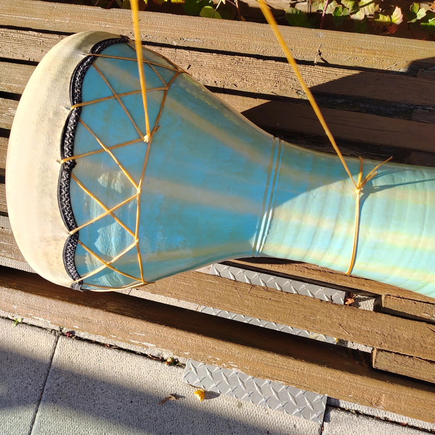 Ceramic Djembe Drum Blue - photo 3