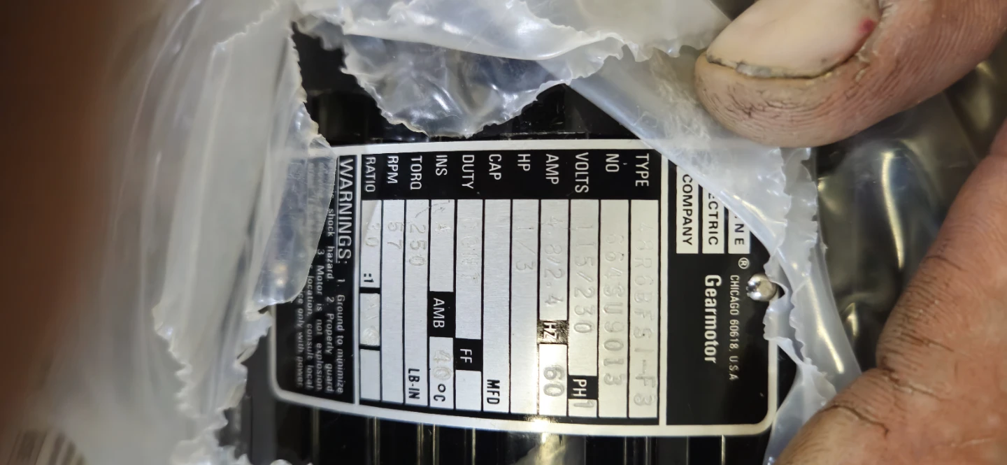 Bodine Electric Company Gearmotor 4R6BFSI-F3