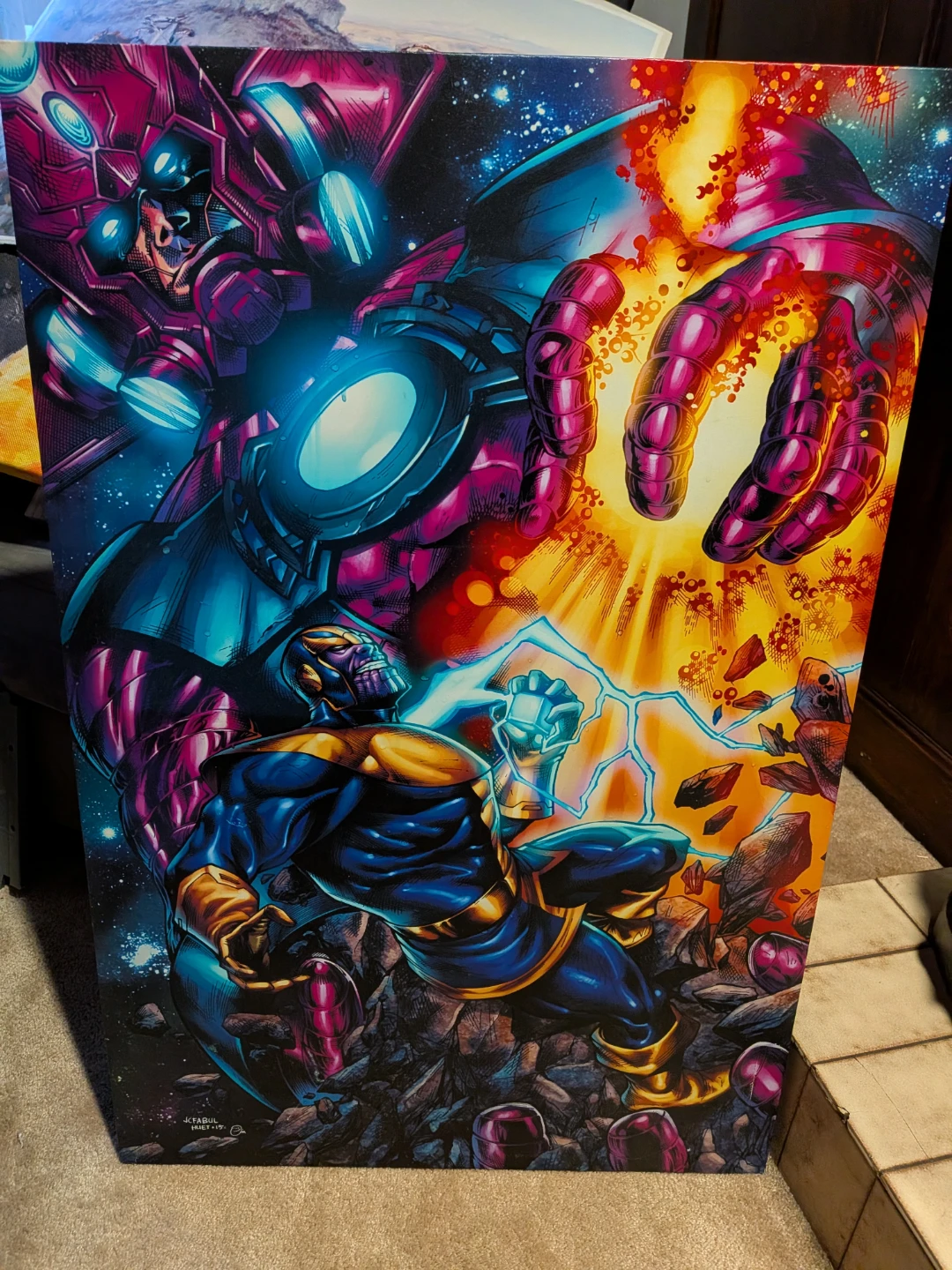 Marvel Galactus vs Thanos Canvas Art