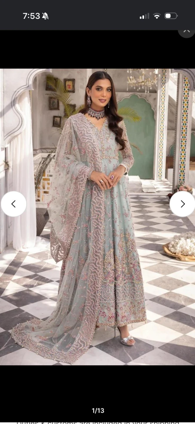 Embroidered Pakistani Anarkali Gown