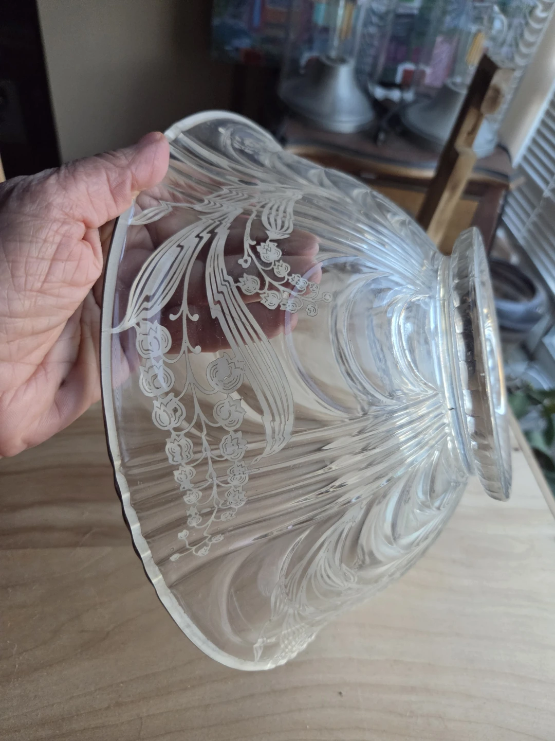 Vintage lLily if the Valley Crystal Serving Bowl - photo 5