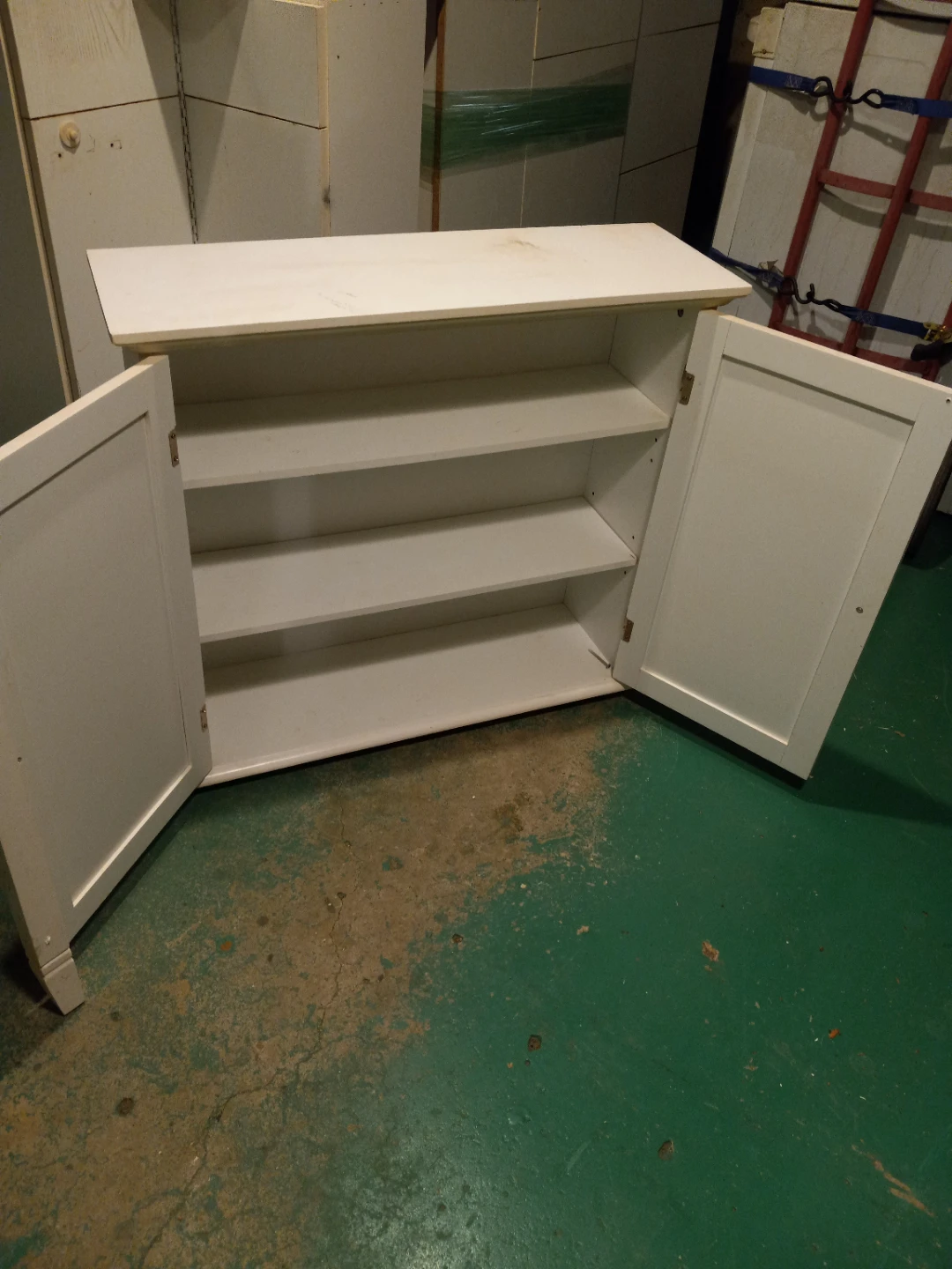 White bathroom cabinet with stand - photo 2