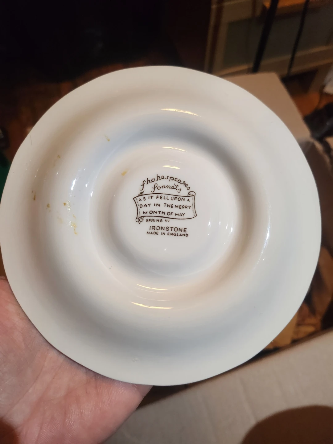 Shakespeare Sonnets Ironstone Saucer - photo 2