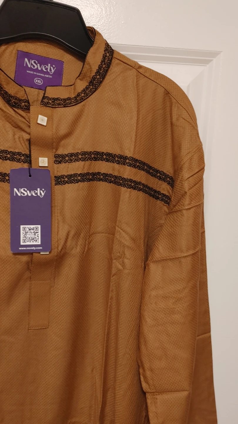 Men's Traditional Kurta - Brown - XXL New - photo 2