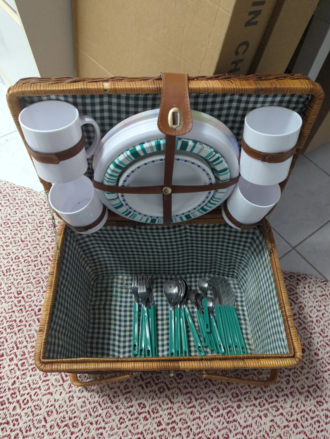 Wicker Picnic Basket Set